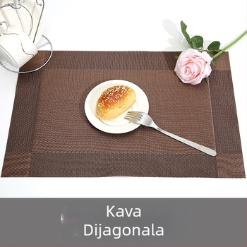 PVC podmetač u europskom stilu, moderno minimalistički dizajn s dijagonalnim dvostrukim okvirom, vodootporan, otporan na ulje, protiv opeklina, toplinska izolacija