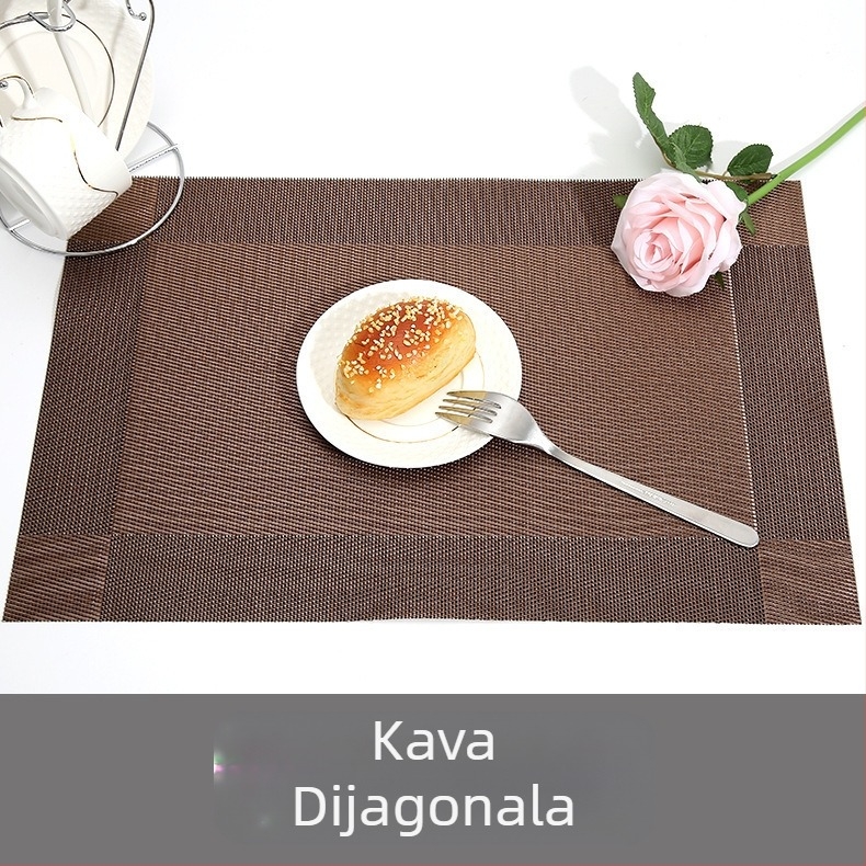 PVC podmetač u europskom stilu, moderno minimalistički dizajn s dijagonalnim dvostrukim okvirom, vodootporan, otporan na ulje, protiv opeklina, toplinska izolacija