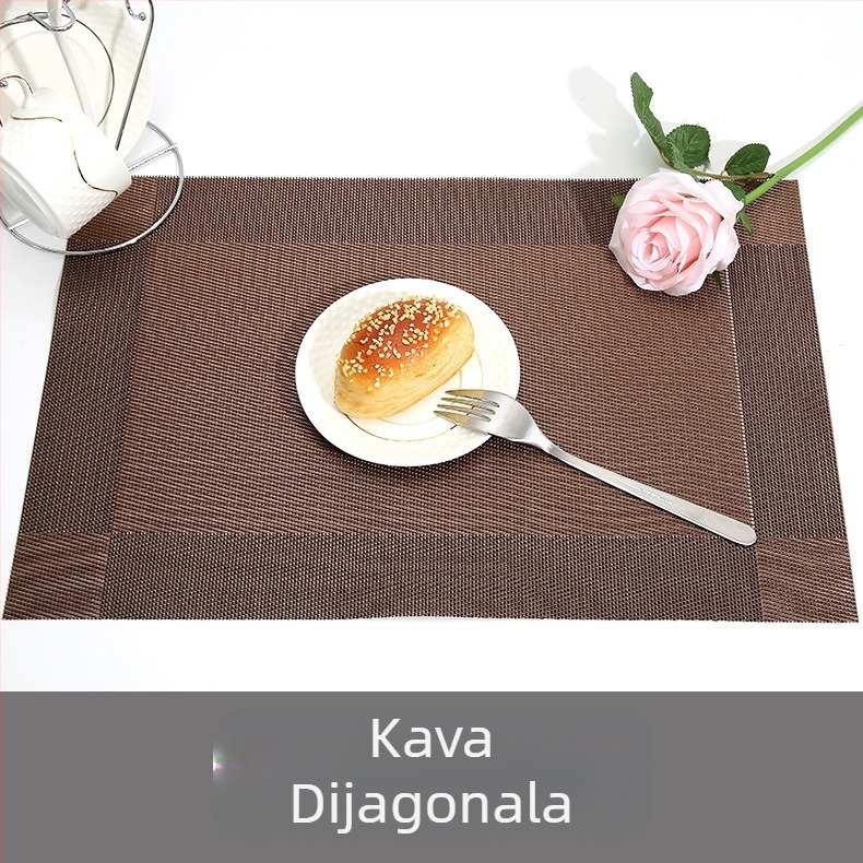 PVC podmetač u europskom stilu, moderno minimalistički dizajn s dijagonalnim dvostrukim okvirom, vodootporan, otporan na ulje, protiv opeklina, toplinska izolacija