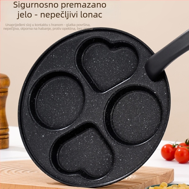 Tiganj za jaja s neprijanjajućim premazom, višestruki mrežni dizajn, od finog željeza, dubina 2 cm, težina 350 g