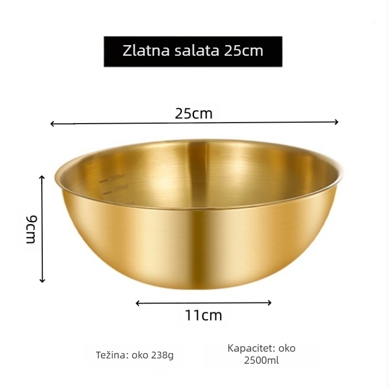 Salatna zdjela, nepravilnog oblika, 201 nehrđajući čelik, brušena površina, moderni jednostavan dizajn
