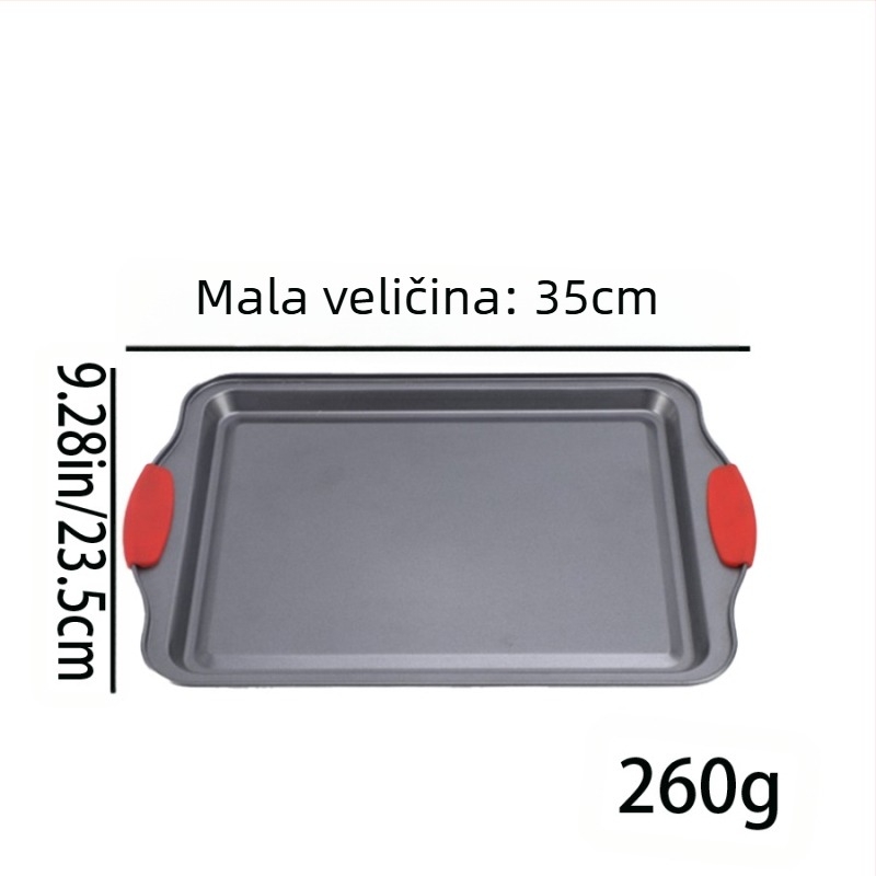 Pravokutni antiadhezivni pleh za pečenje i kalup za kolač, otporan na visoke temperature, od karbonskog čelika, moderni minimalistički stil.