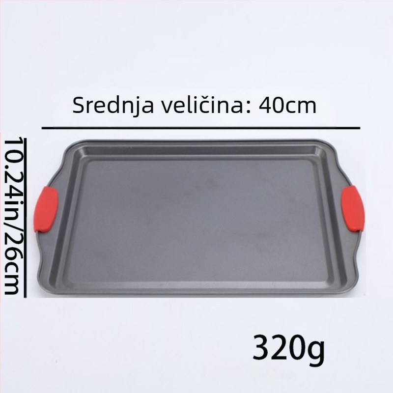 Pravokutni antiadhezivni pleh za pečenje i kalup za kolač, otporan na visoke temperature, od karbonskog čelika, moderni minimalistički stil.