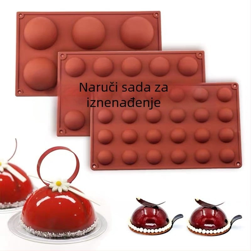 Silikonski kalup za pečenje torti, okrugli oblik, masovno pakiranje; suvremeni minimalistički stil; izdano 2020.