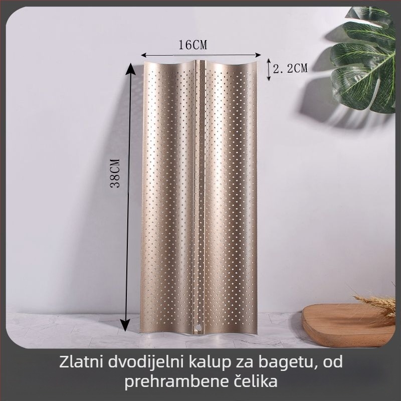 Beike Okrugla kalupa za bagete s neprimjenjivim premazom od karbonske čelika, 2/3/4 komore; pogodna za pizzu, tortu i mousse