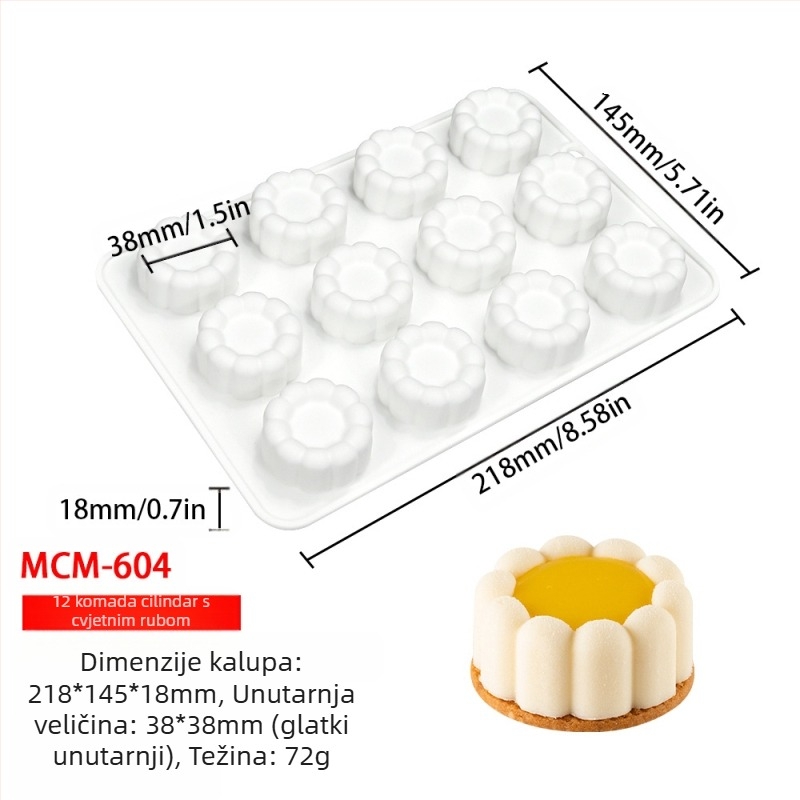 Silikonski kalup za mousse i čokoladu s 6 odjeljaka i raznolikim oblicima (zvjezdice, Rubikova kocka, srce); pogodan za fondant čokoladu, ručno izrađene sapune i mirisne svijeće.