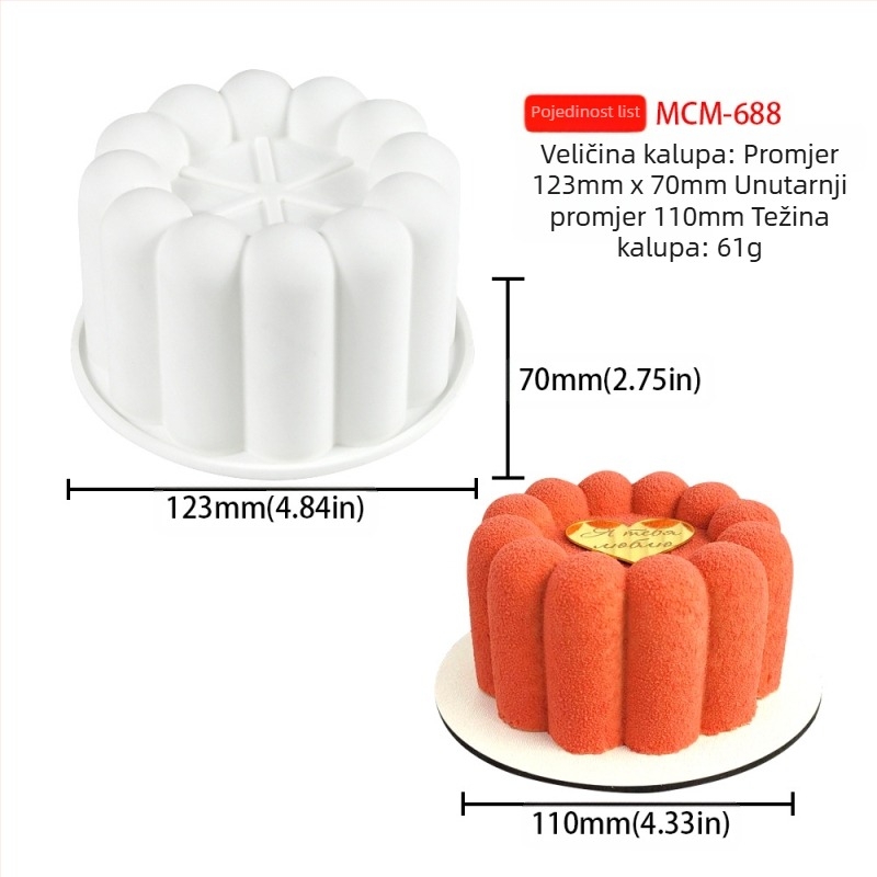Silikonski kalup za mousse i čokoladu s 6 odjeljaka i raznolikim oblicima (zvjezdice, Rubikova kocka, srce); pogodan za fondant čokoladu, ručno izrađene sapune i mirisne svijeće.