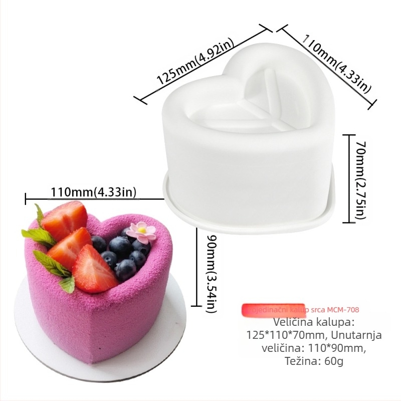 Silikonski kalup za mousse i čokoladu s 6 odjeljaka i raznolikim oblicima (zvjezdice, Rubikova kocka, srce); pogodan za fondant čokoladu, ručno izrađene sapune i mirisne svijeće.