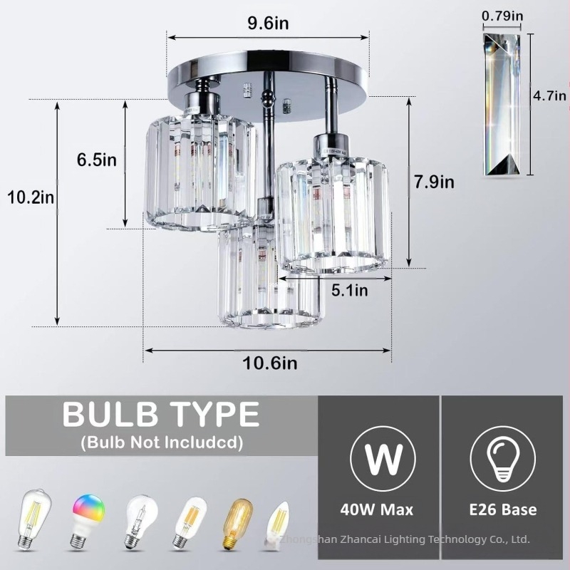 Stropna LED svjetiljka u stilu laganog luksuza, za ulaz (LED, 220V, ulaz)