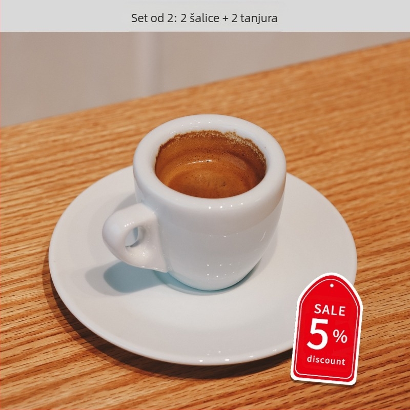 Espresso šalica keramička, debljina 9 mm, s tanjurićem
