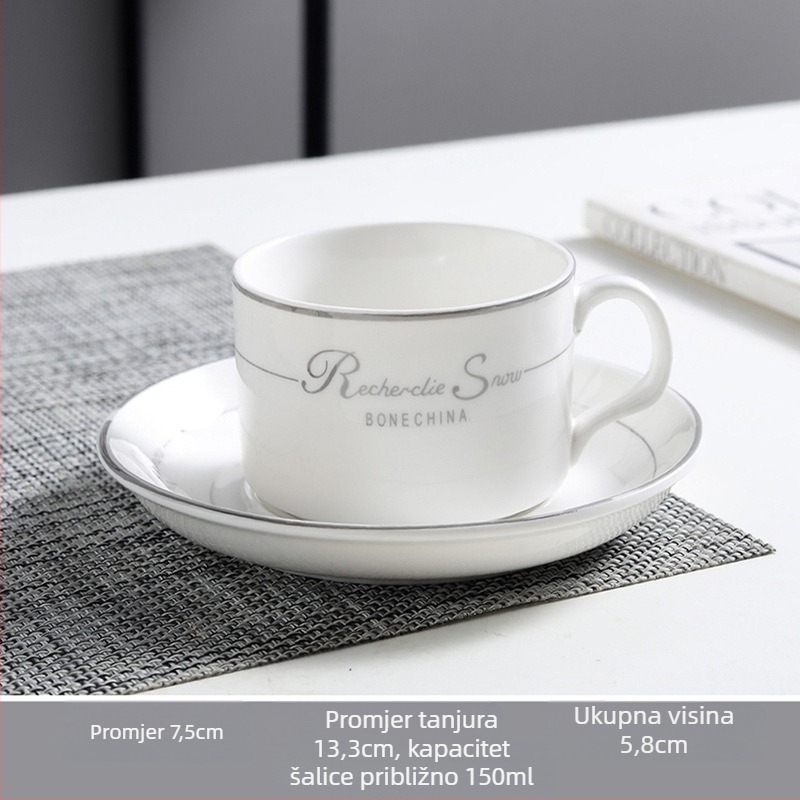 Keramička šalica za kavu s podloškom — kućni set, tiskano logo, mogućnost prilagodbe, glazirani završni sloj, okrugli oblik