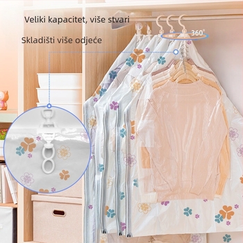 Du Tuo Vakuumska Kompresijska Torba za Jaknu s Perjem, Bočnim Vješanjem, PET/PE Materijal