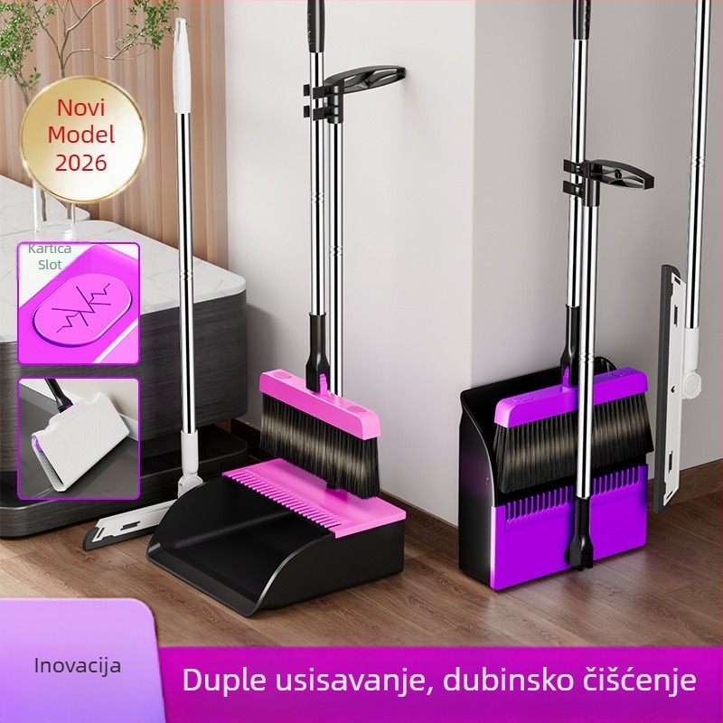Set metle i lopatice za prašinu – Plastika, 2025 izlaz, Težina 800 g, Količine u pakiranjima: 32 vrećica, 20 kutija, 34 na veliko