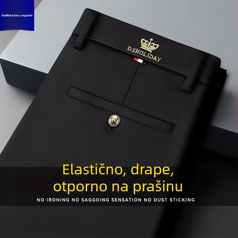 Muške jesenske ležerne hlače poslovnog stila, ravni kroj, bez glačanja