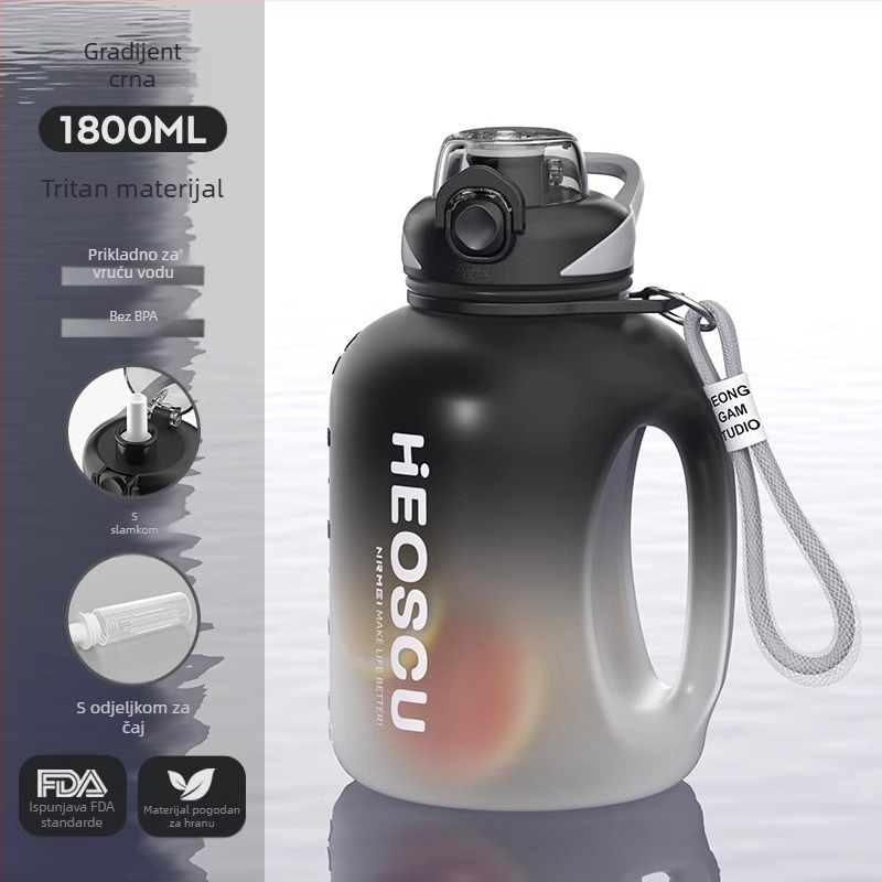 Sportska boca za vodu s odjeljivanjem čaja, otporna na visoke temperature, velika kapaciteta; Materijal: Plastika; Brend: Drugo