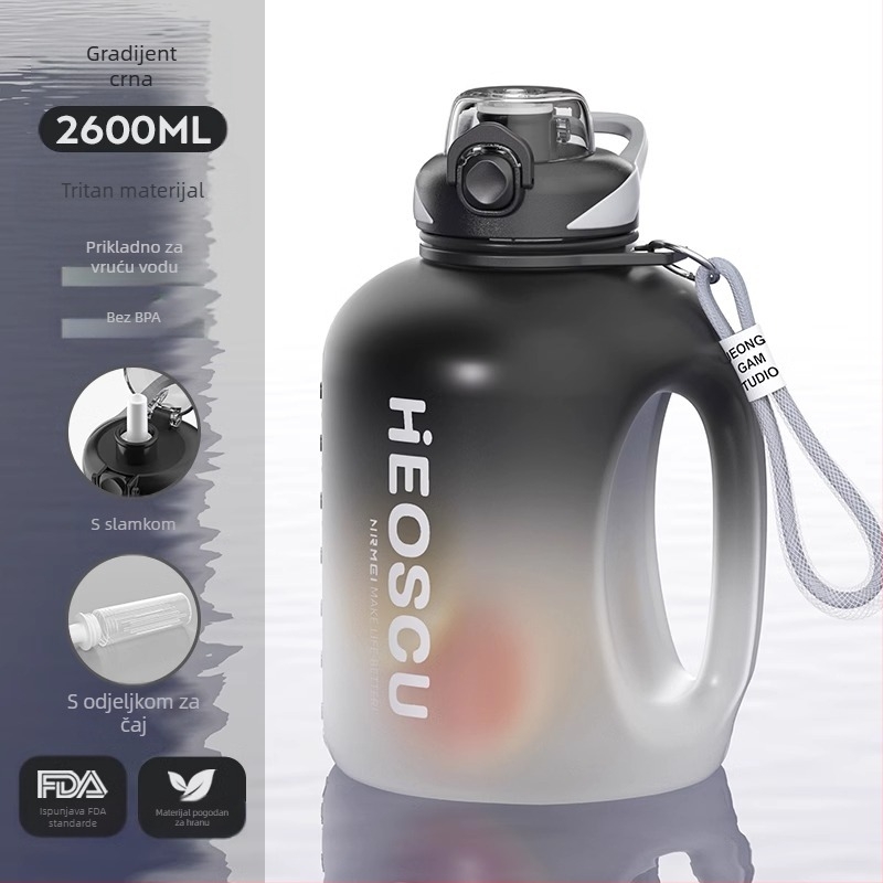 Sportska boca za vodu s odjeljivanjem čaja, otporna na visoke temperature, velika kapaciteta; Materijal: Plastika; Brend: Drugo