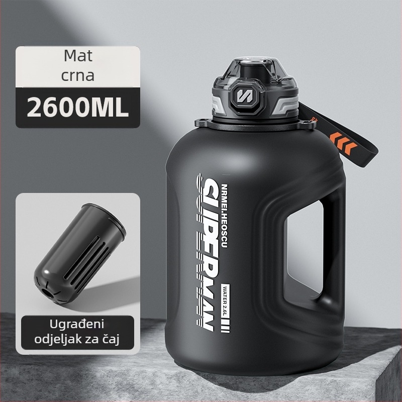 Sportska boca za vodu s odjeljivanjem čaja, otporna na visoke temperature, velika kapaciteta; Materijal: Plastika; Brend: Drugo