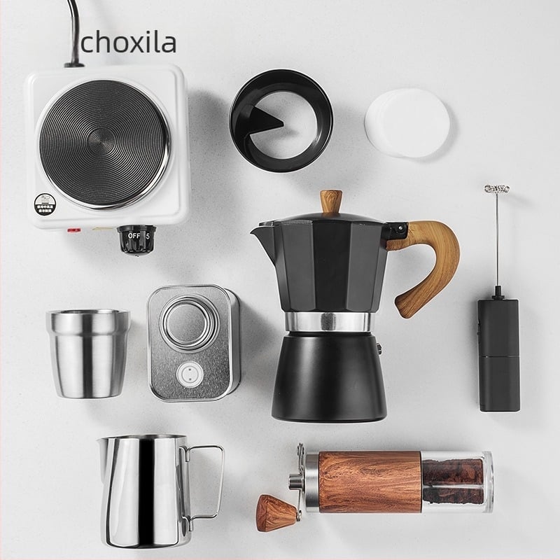 Moka lonac kava set – moderni minimalistički stil, marka Choxila, izlazak 2022, kartonsko pakiranje