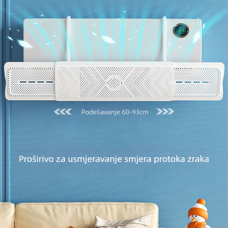 Deflektor zraka za klimatizaciju – povlačivi, zidni, instalacija bez alata, zaštita od izravnog strujanja zraka