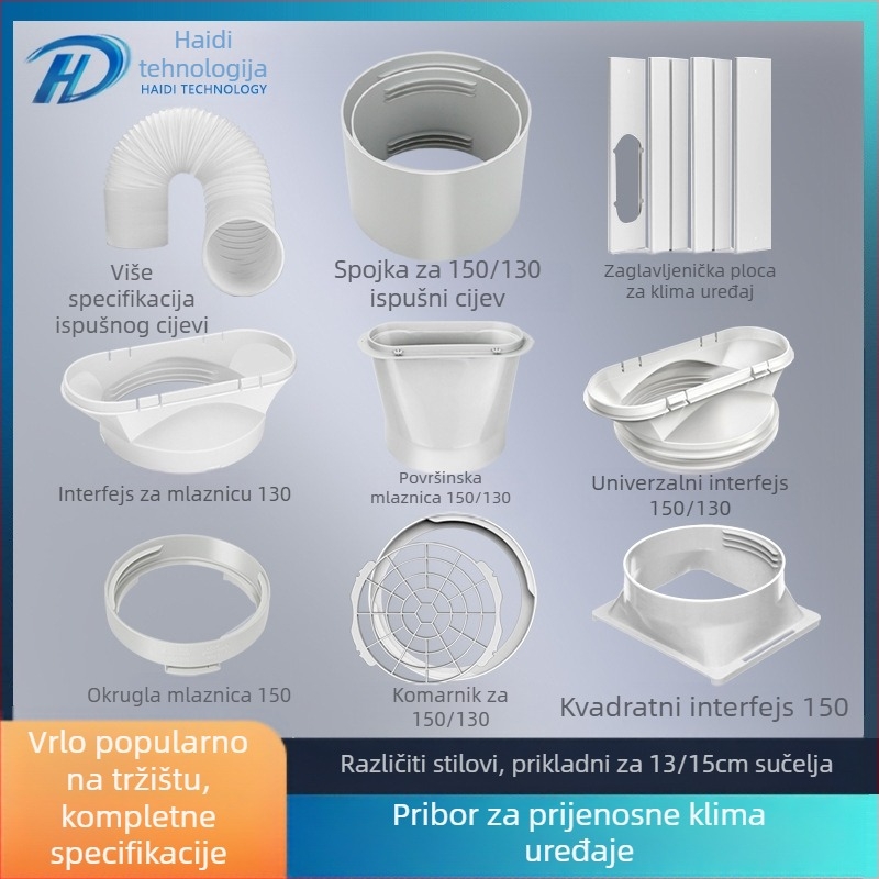 Heidi Technology spojnik izlazne cijevi prijenosne klima uređaj s plosnom mlaznicom i pločom za brtvljenje prozora