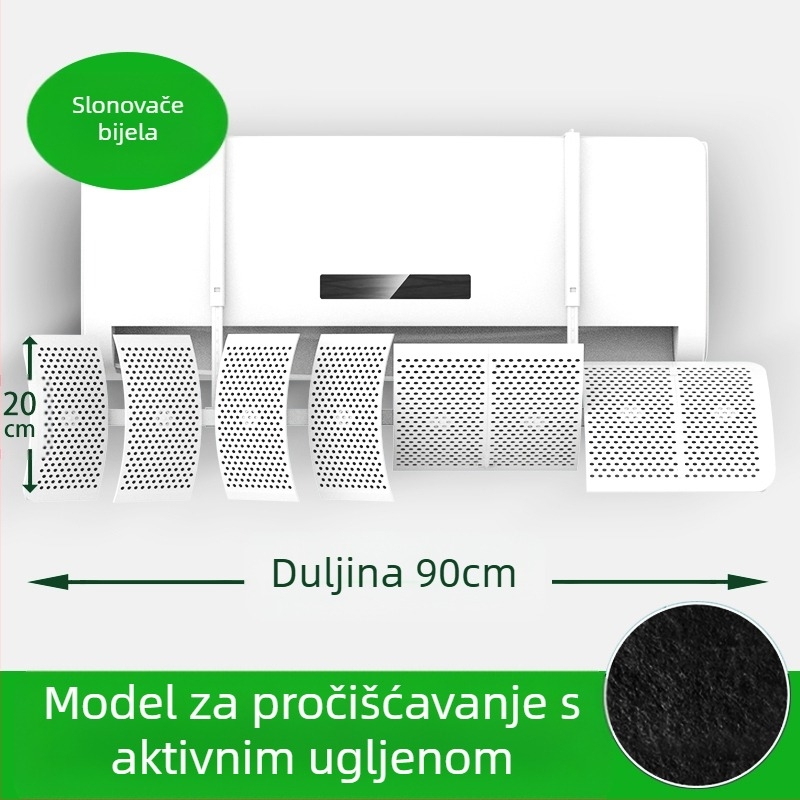 Zidni deflektor protoka zraka za klimatizaciju, ABS, univerzalna promjena smjera zraka, za spavaću sobu