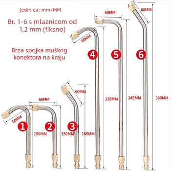 Visokotlačni vodeni pištolj za čišćenje klima uređaja — nehrđajući kutni priključak, bakreni brzi spoj, mlaznica oblika ventilatora