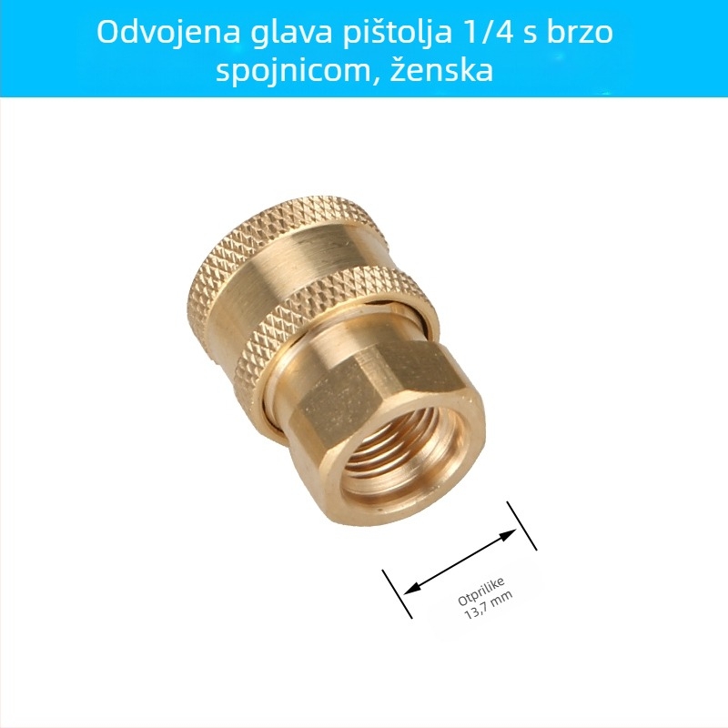 Visokotlačni vodeni pištolj za čišćenje klima uređaja — nehrđajući kutni priključak, bakreni brzi spoj, mlaznica oblika ventilatora