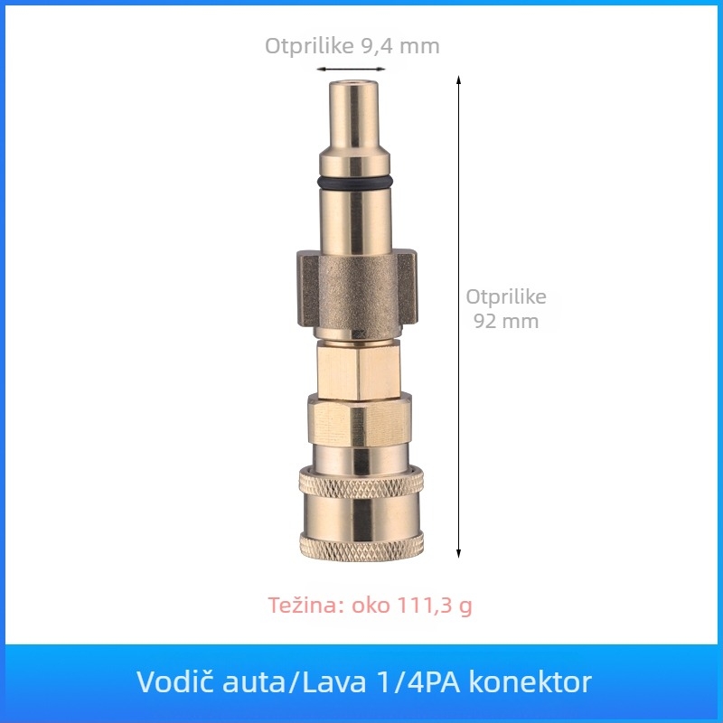 Visokotlačni vodeni pištolj za čišćenje klima uređaja — nehrđajući kutni priključak, bakreni brzi spoj, mlaznica oblika ventilatora