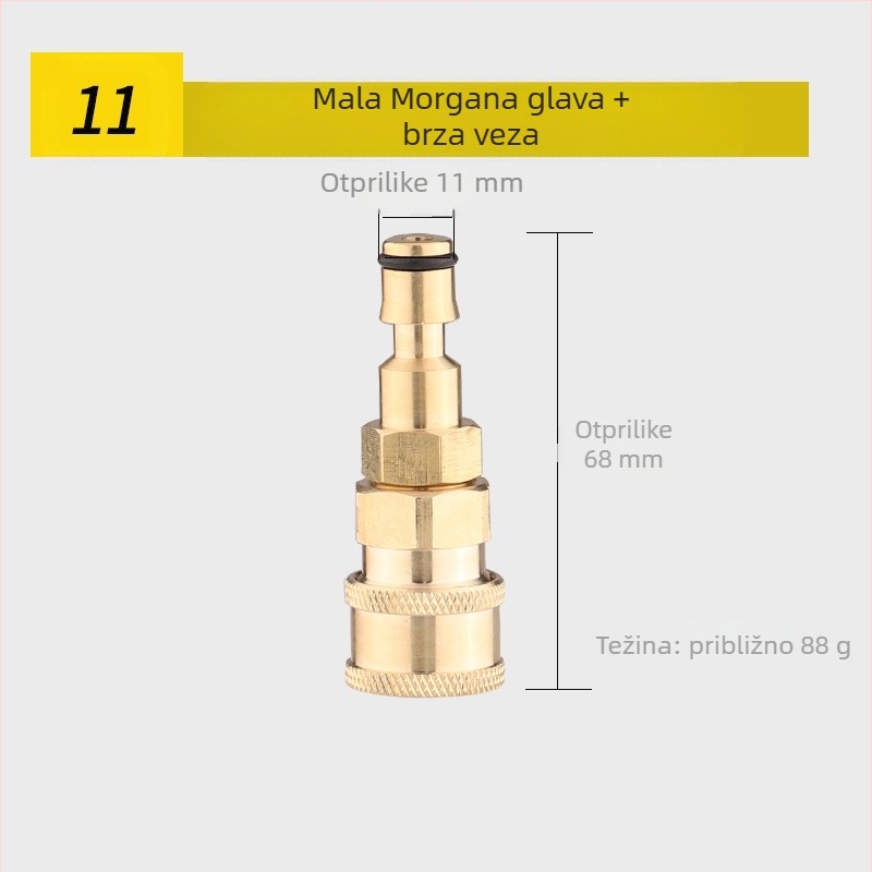 Visokotlačni vodeni pištolj za čišćenje klima uređaja — nehrđajući kutni priključak, bakreni brzi spoj, mlaznica oblika ventilatora