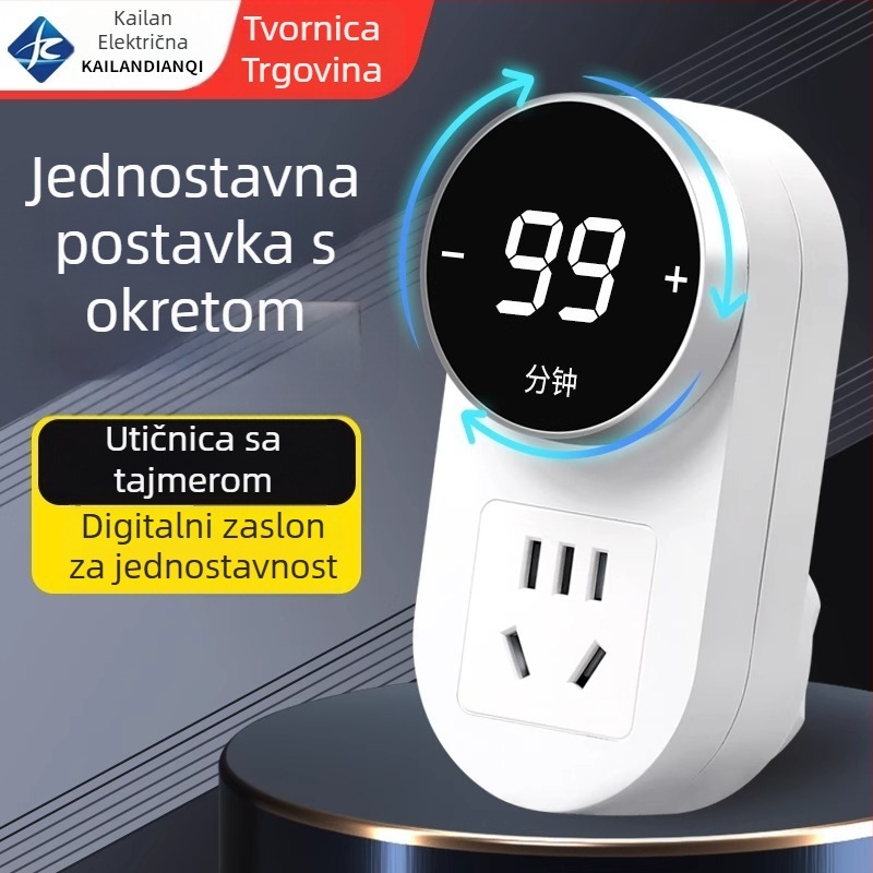 Kailan timer utičnica s zaštitom od preopterećenja, zaštita za punjenje kućanskih uređaja i telefona, automatsko isključivanje s odbroavanjem