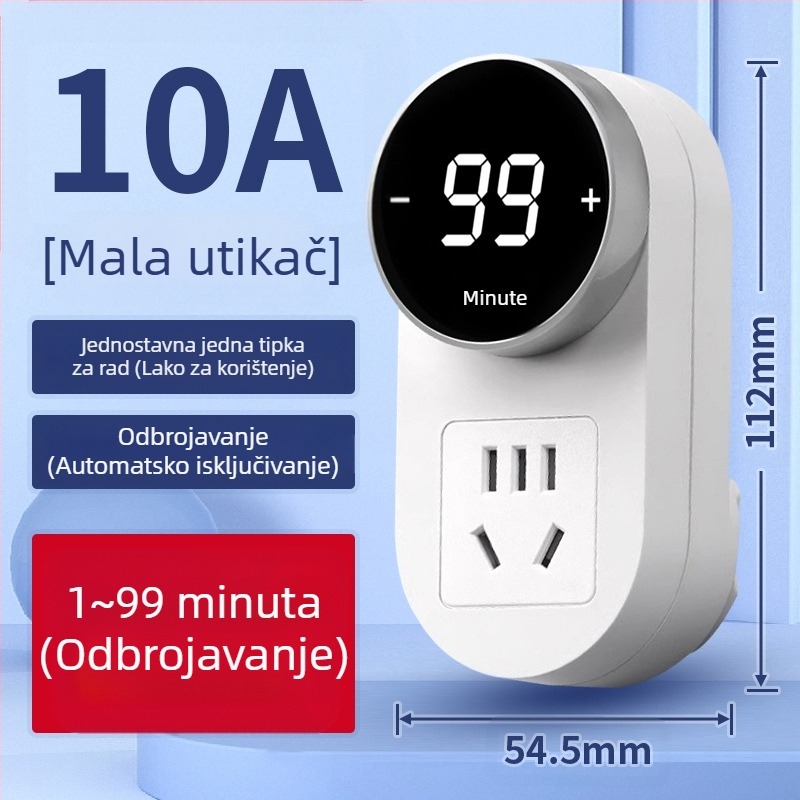 Kailan timer utičnica s zaštitom od preopterećenja, zaštita za punjenje kućanskih uređaja i telefona, automatsko isključivanje s odbroavanjem