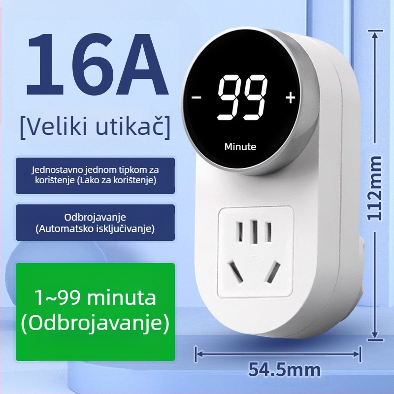 Kailan timer utičnica s zaštitom od preopterećenja, zaštita za punjenje kućanskih uređaja i telefona, automatsko isključivanje s odbroavanjem
