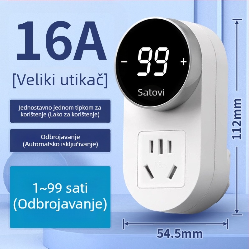 Kailan timer utičnica s zaštitom od preopterećenja, zaštita za punjenje kućanskih uređaja i telefona, automatsko isključivanje s odbroavanjem