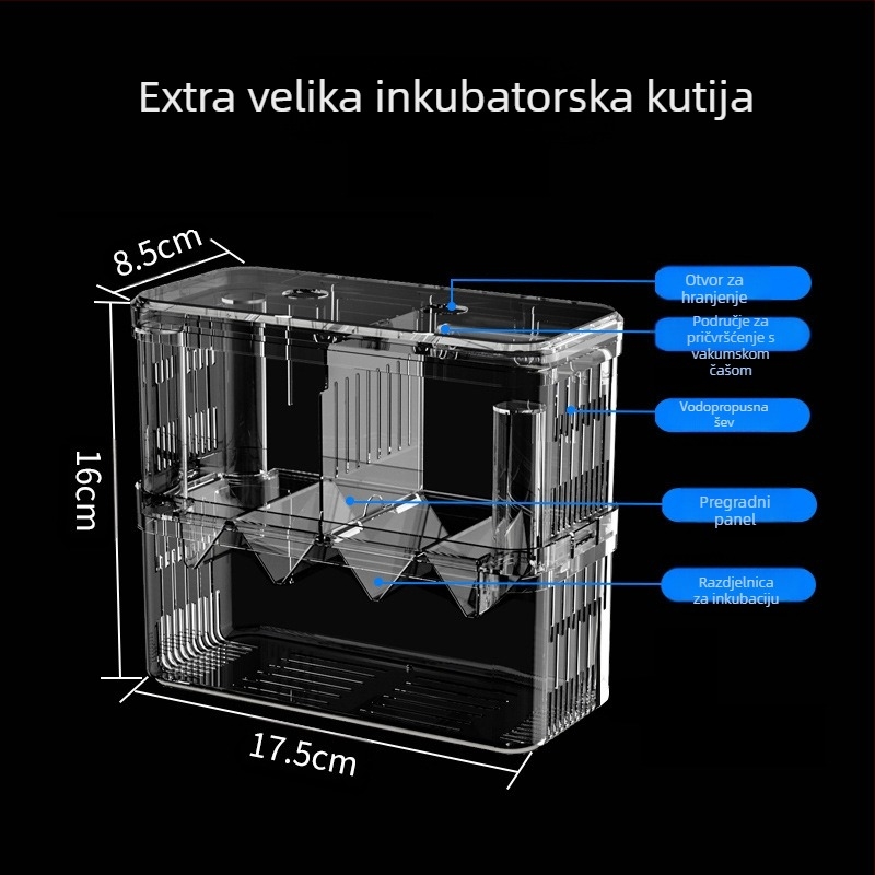Akrilna kutija za izolaciju i inkubaciju malih riba – Haolong Hl58
