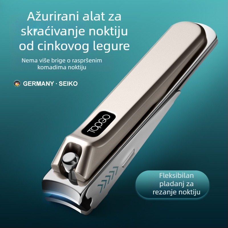 BTCLNTOS Luksuzni set za nokte s kliještima, prijenosni kućni stil s kutijom; materijali: nehrđajući čelik, karbonski čelik, cinkovo-aluminijski spoj; tisak loga