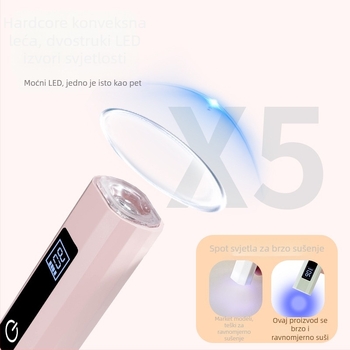 Prijenosna ručna mini bežična lampa za nokte s LCD zaslonom za brzo sušenje manikure