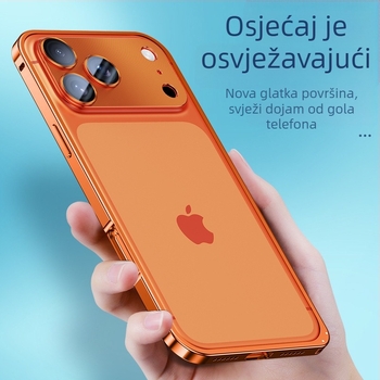 Kućište od metalnog okvira za iPhone s folijom za zaštitu leće; kompatibilno s iPhone 17 Pro Max i 16 Pro; materijal: metal; izrada: vruće savijanje; funkcije: otporan na udarce, disipacija topline, zaštita od otisaka prstiju.