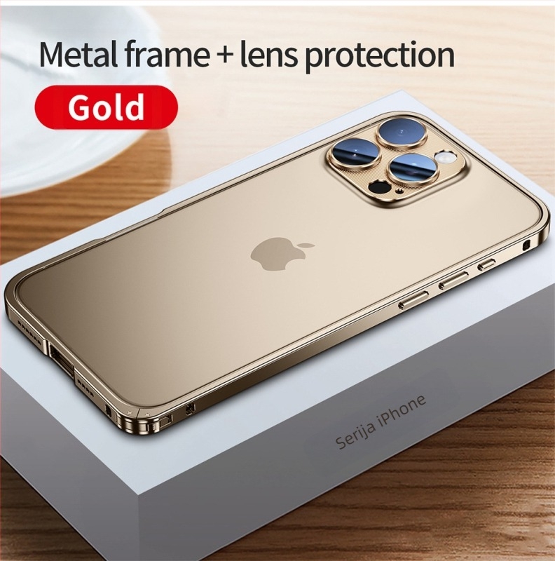 Kućište od metalnog okvira za iPhone s folijom za zaštitu leće; kompatibilno s iPhone 17 Pro Max i 16 Pro; materijal: metal; izrada: vruće savijanje; funkcije: otporan na udarce, disipacija topline, zaštita od otisaka prstiju.