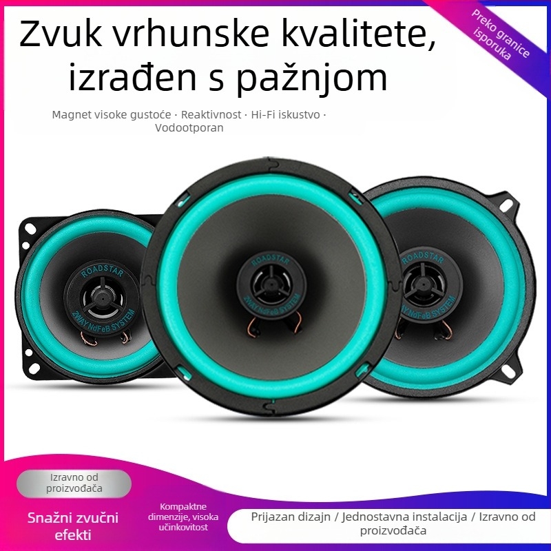 Auto zvučnik VO-402-502, kvadratnog oblika, 100W, osjetljivost 90dB, 12–24V