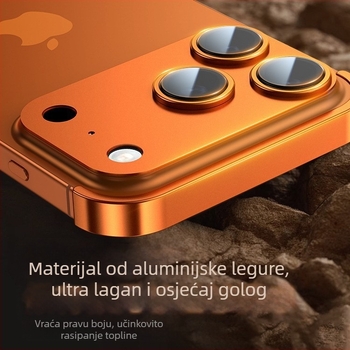Metalna podloga s četiri kuta za futrolu iPhone 17 Pro Max, ultra-tanki zaštitnik leće bez okvira
