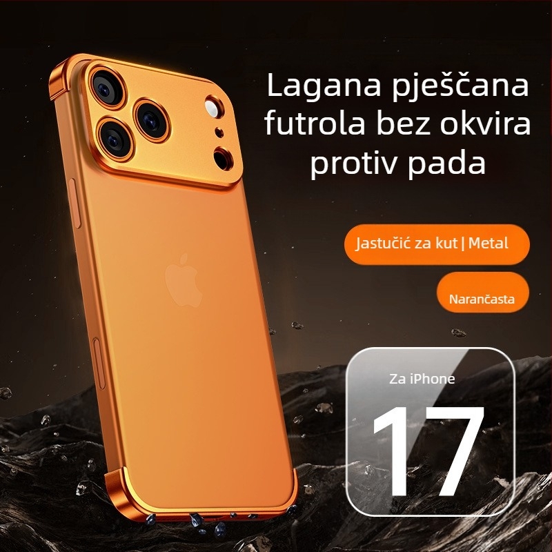 Metalna podloga s četiri kuta za futrolu iPhone 17 Pro Max, ultra-tanki zaštitnik leće bez okvira
