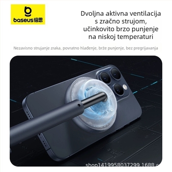 Baseus Lazy Stand s magnetskim bežičnim punjenjem, 2-u-1, 15W za Apple iPhone 16