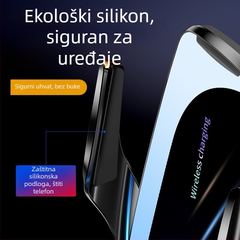 Držač za mobitel u autu, ugradnja na ventilacijski otvor, senzor otvaranja/zatvaranja, bežično punjenje 15W, Snap-On ugradnja