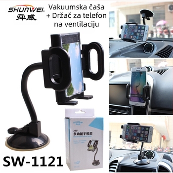 Držač za telefon u automobilu s otvorom za ventilaciju i rotirajućim nosačem, dugačak nosač, ABS, model SD-1121, tisak logotipa, mogućnost privatne marke