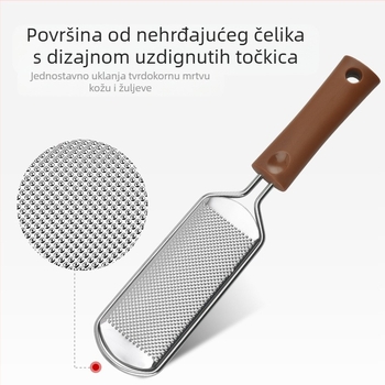 Pilnik za uklanjanje mrtve kože na stopalima - 430 nehrđajući čelik, četvrtasti brusni kamen, pakiranje 100, ovlaštene privatne marke