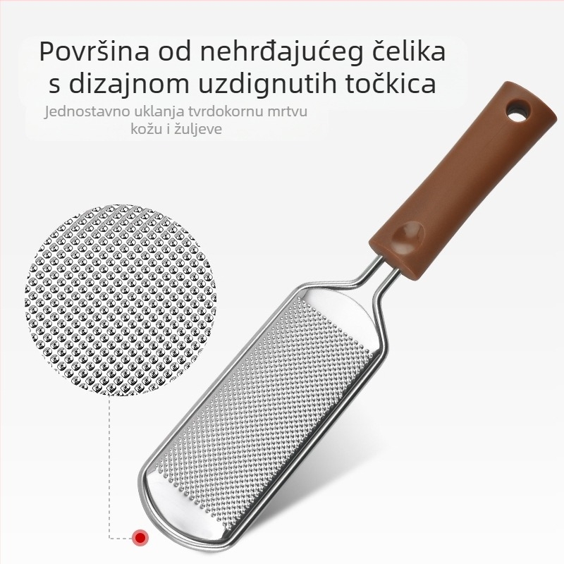 Pilnik za uklanjanje mrtve kože na stopalima - 430 nehrđajući čelik, četvrtasti brusni kamen, pakiranje 100, ovlaštene privatne marke