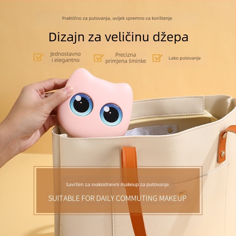 Šest dijelova mini seta četkica za šminku s finim, mekanim vlaknima i ogledalom za početnike