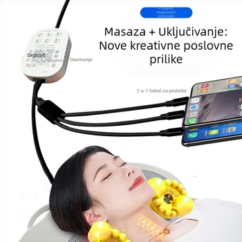Masirajući jastuk u obliku jabuke s 6+ masažnih glava za vrat, leđa, struk, bokove i noge; 3. brzina; mehanički masažni jastuk