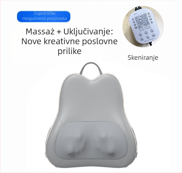 Masirajući jastuk u obliku jabuke s 6+ masažnih glava za vrat, leđa, struk, bokove i noge; 3. brzina; mehanički masažni jastuk