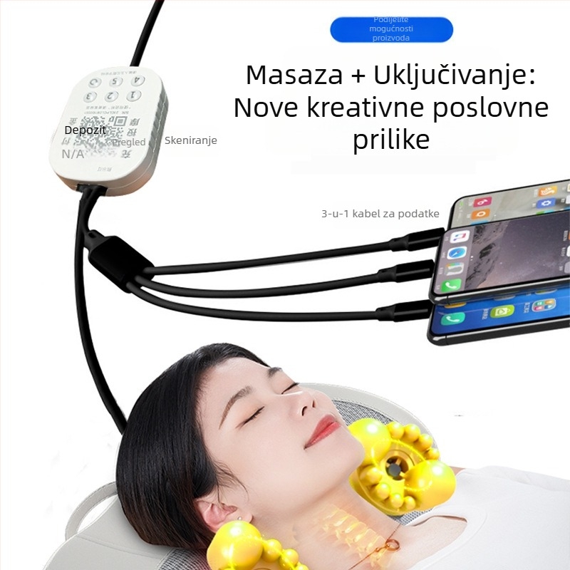 Masirajući jastuk u obliku jabuke s 6+ masažnih glava za vrat, leđa, struk, bokove i noge; 3. brzina; mehanički masažni jastuk
